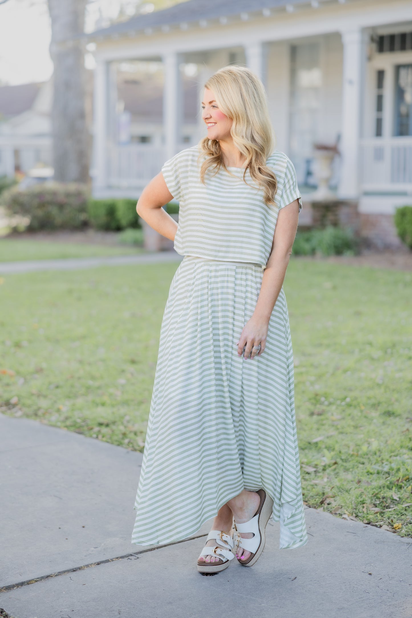 Sage Stripe Set