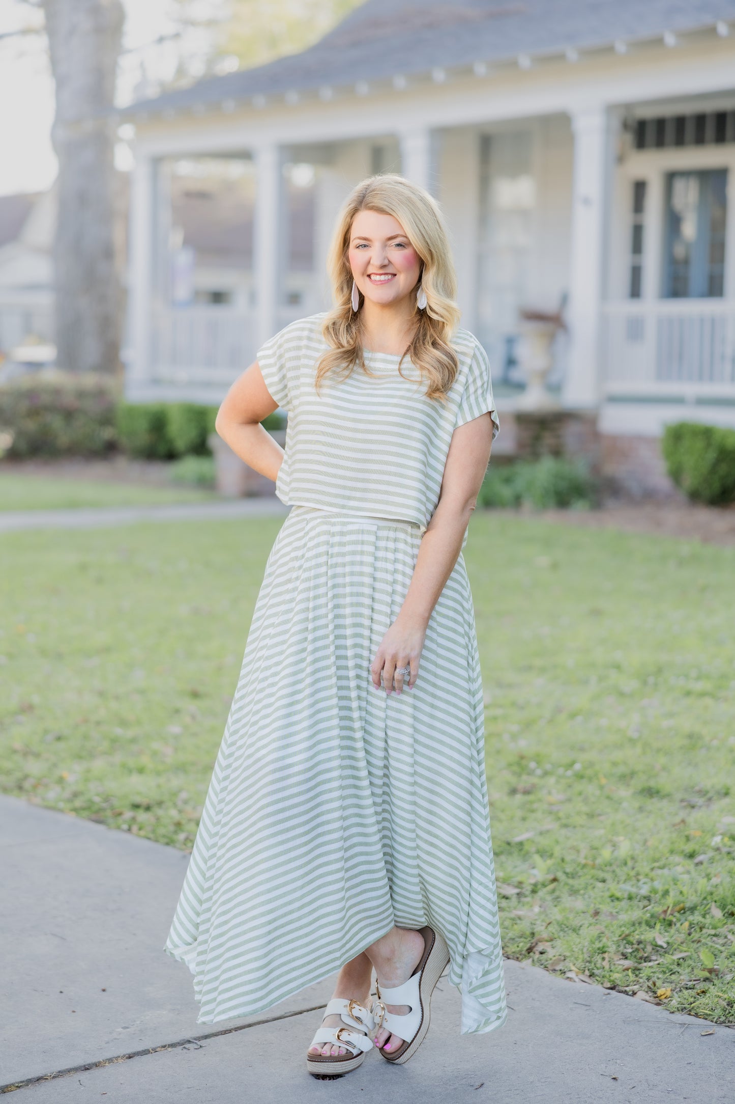 Sage Stripe Set