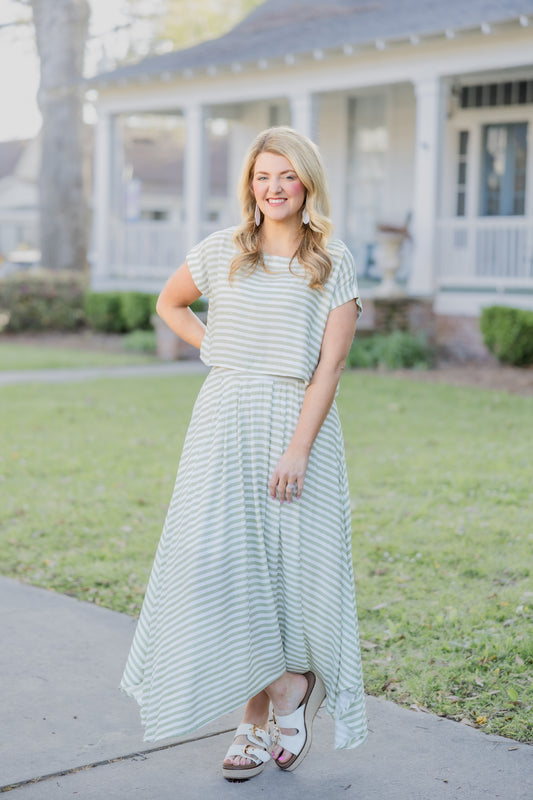 Sage Stripe Set