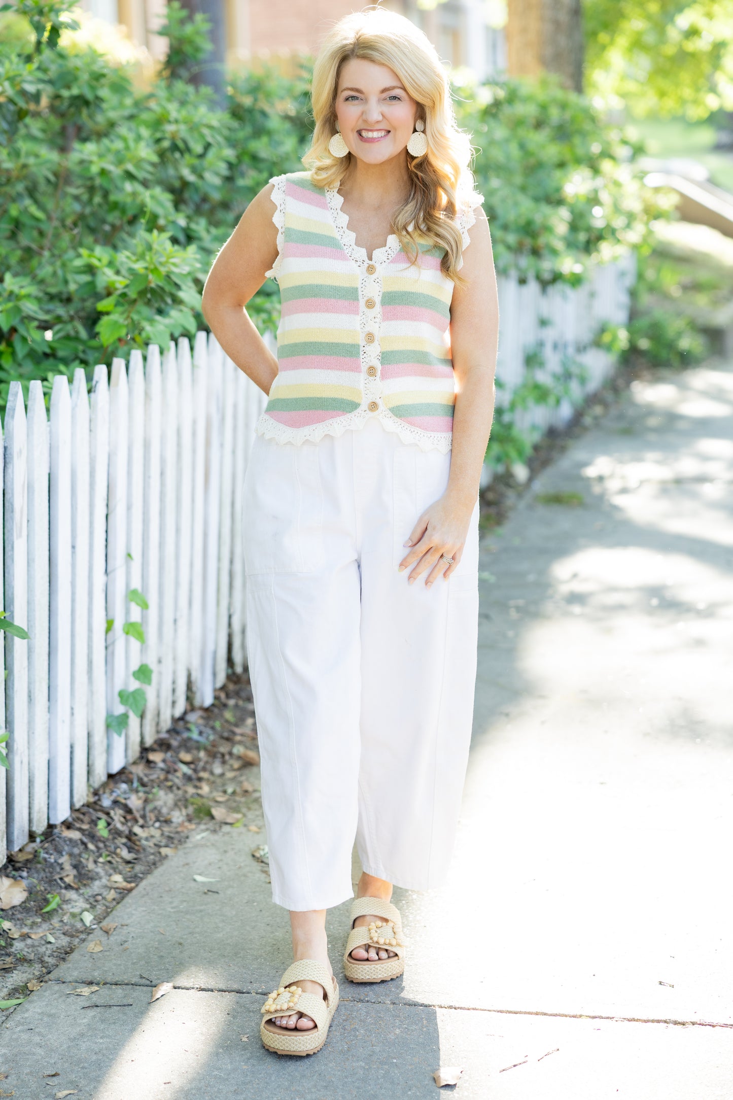White Barrel Pants