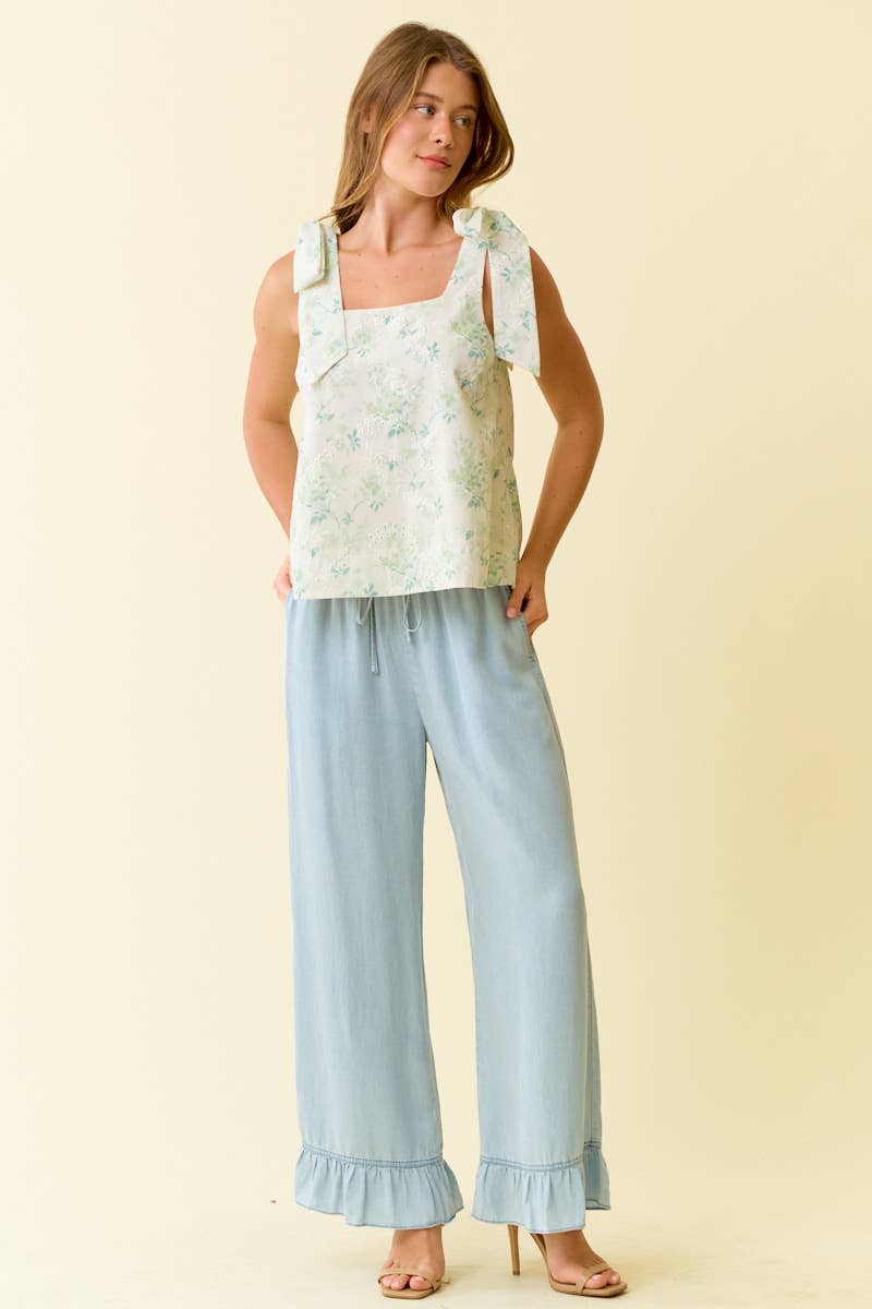 Denim Wide Leg Pants