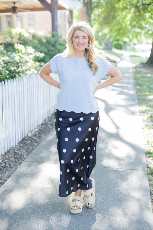 Satin Dot Skirt