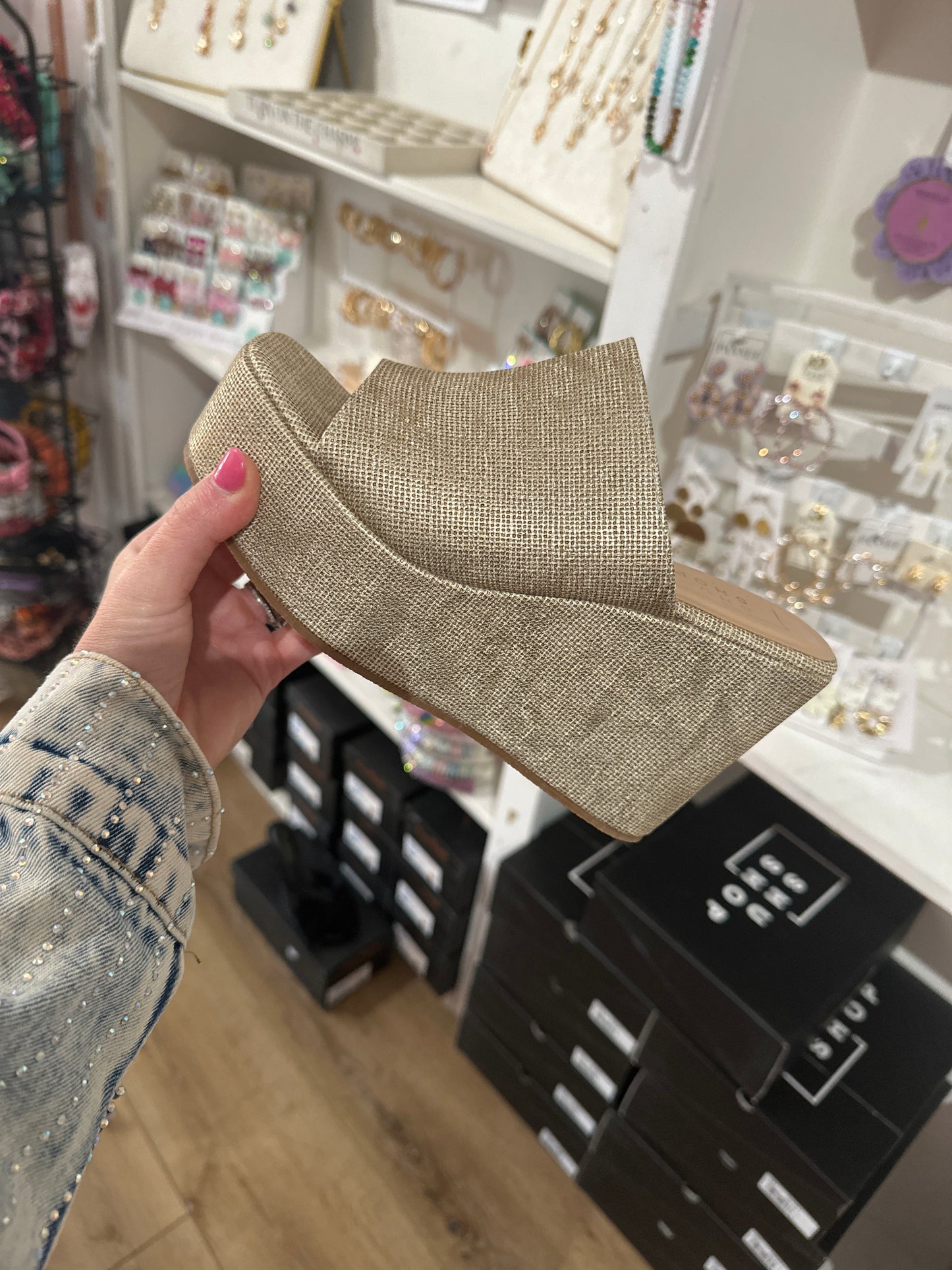 Shu Shop Gold Wedge