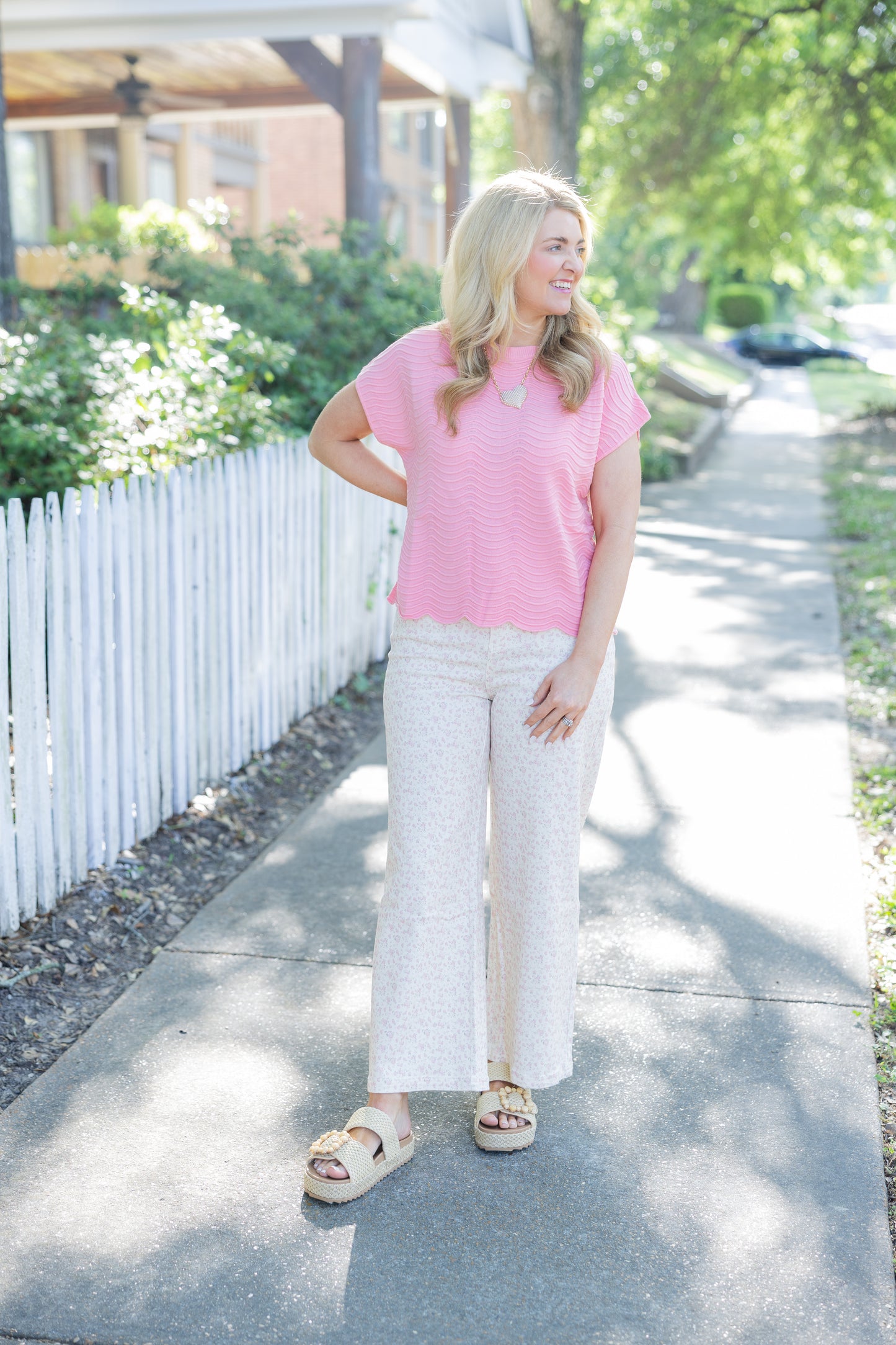 Pink Floral Printed Pants
