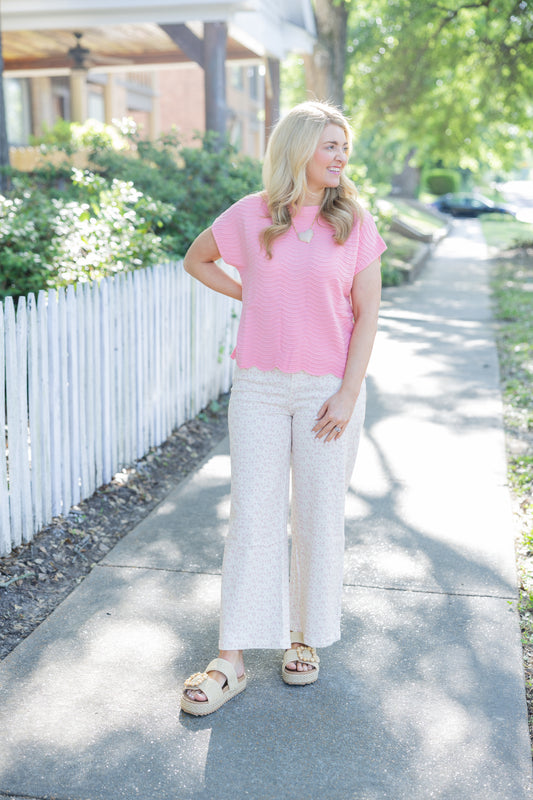 Pink Floral Printed Pants
