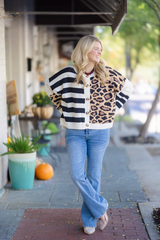 Leopard Mix Cardi