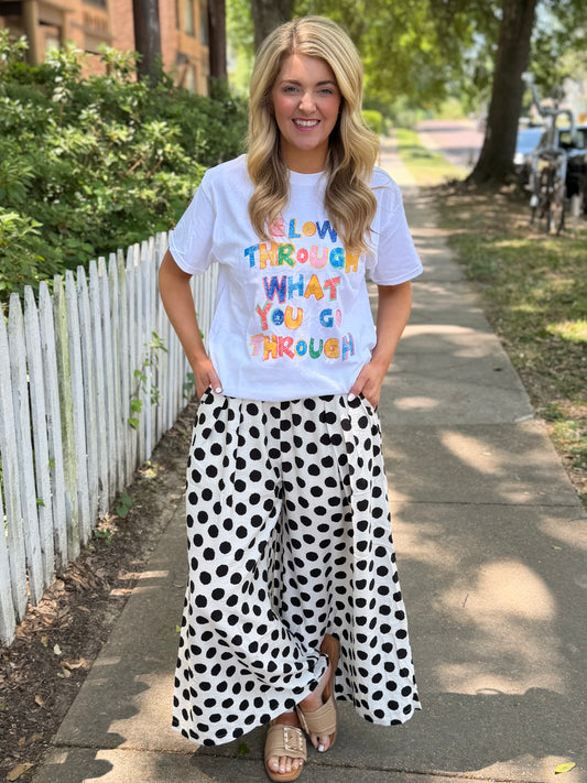 Polka Dot You Pants-White