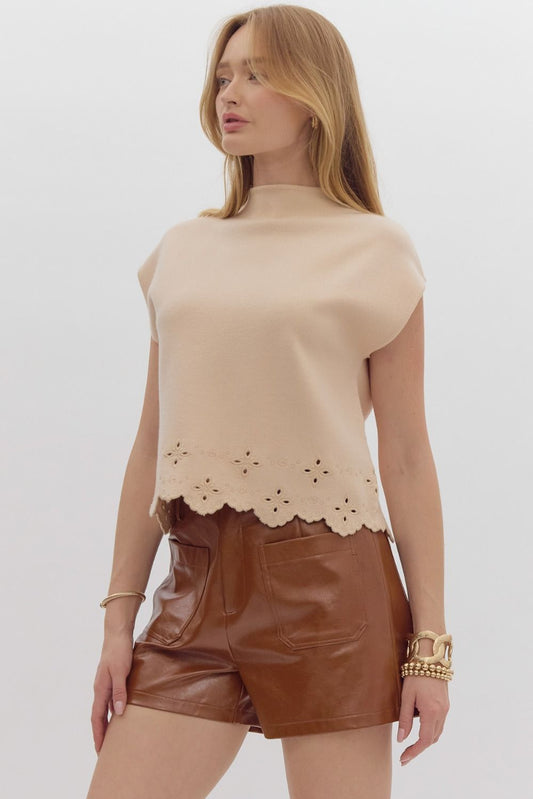 Entro Eyelet Sweater Cream