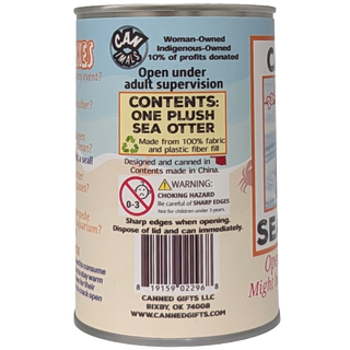 Dave the Canned Sea Otter - Eco-Friendly and Recycled Gift: Pop Top + Plastic Lid & Shrink Band