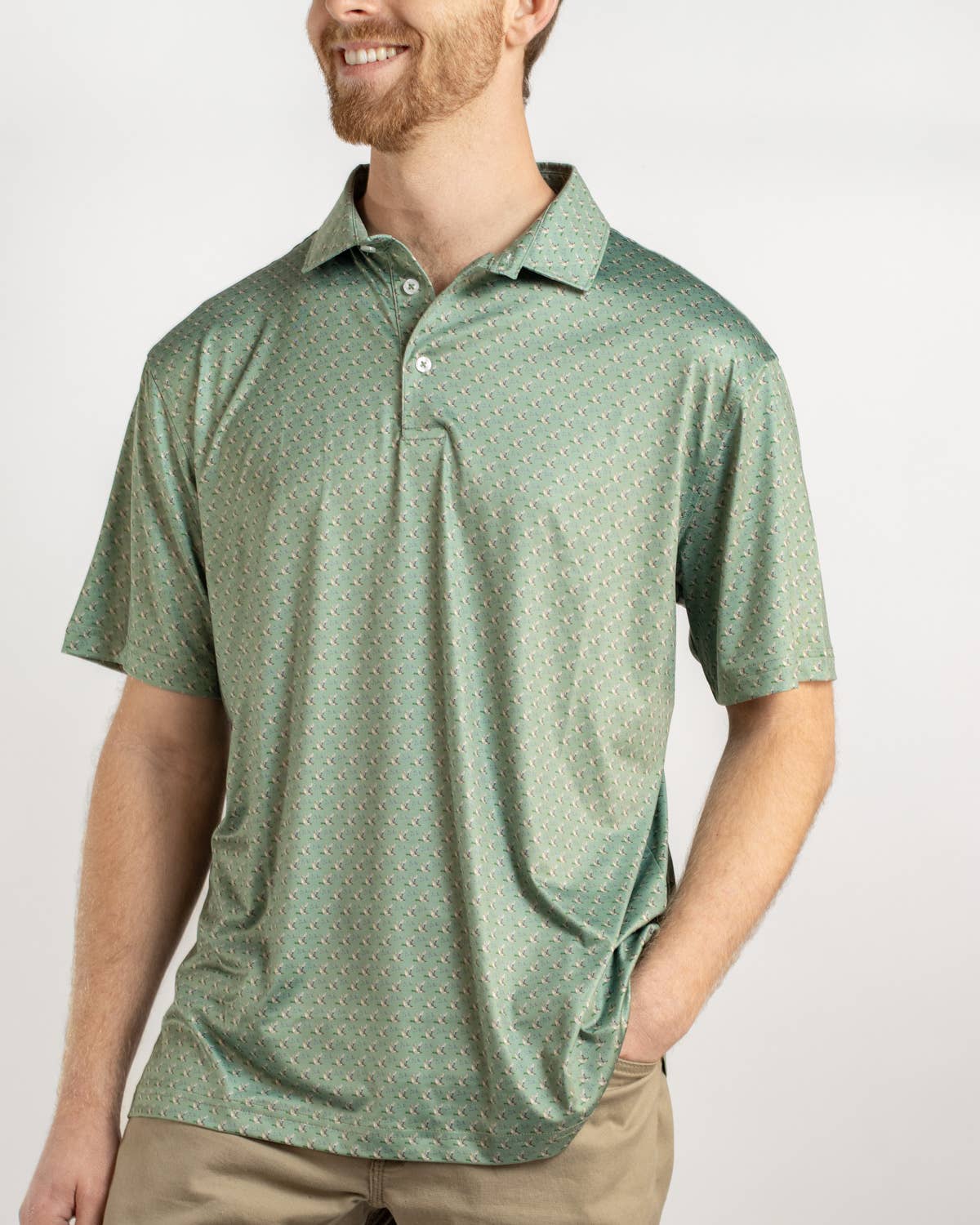 Men's Flying Mallard Performance Polo Mallard Print