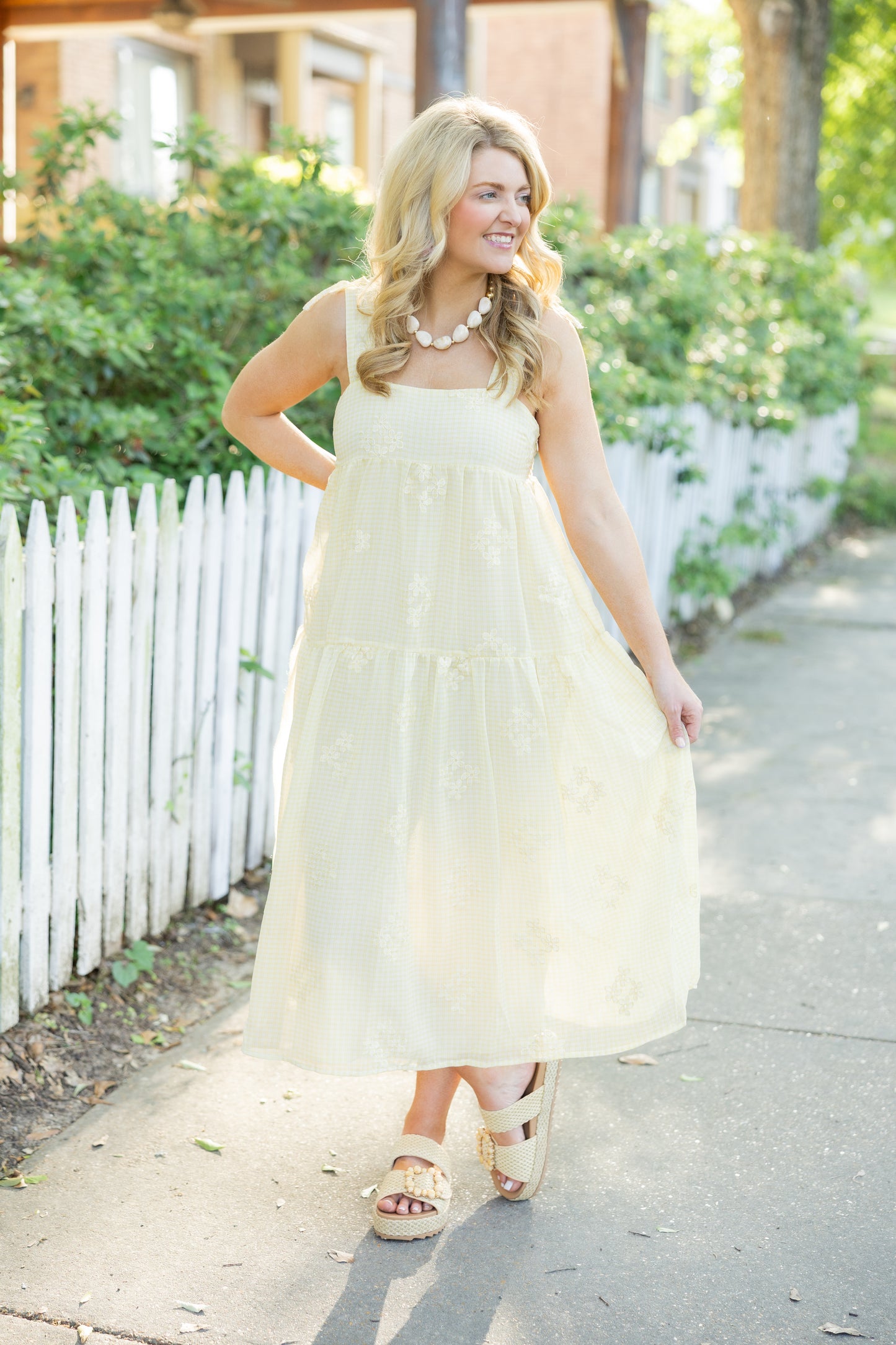 Yellow Gingham Midi