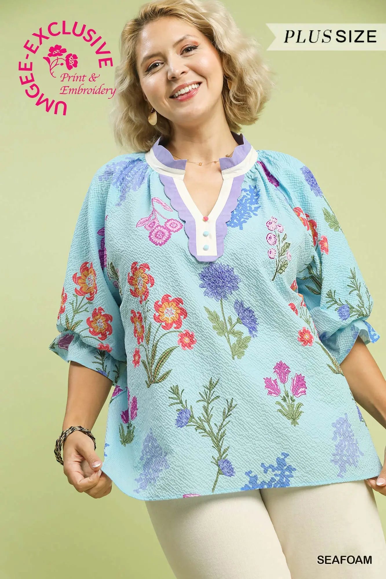 Umgee Spring Blouse Extended Size