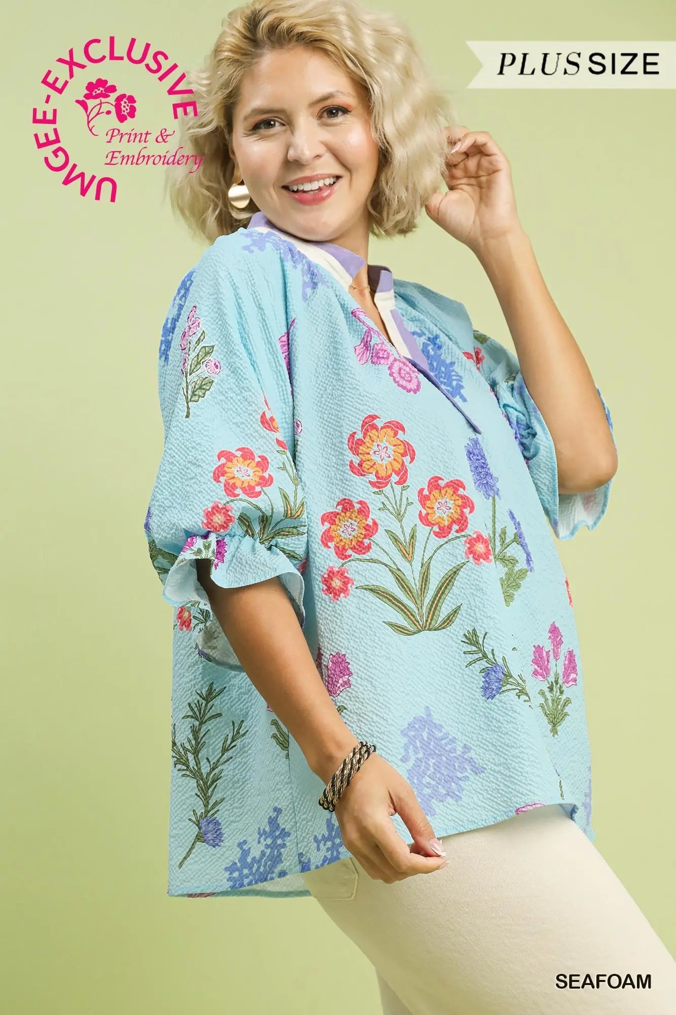 Umgee Spring Blouse Extended Size