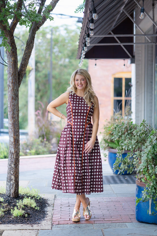 Chocolate Polka Dot Midi