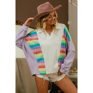 Terry Knit Rainbow Pullover