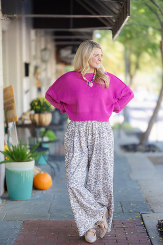 Crop Magneta Sweater