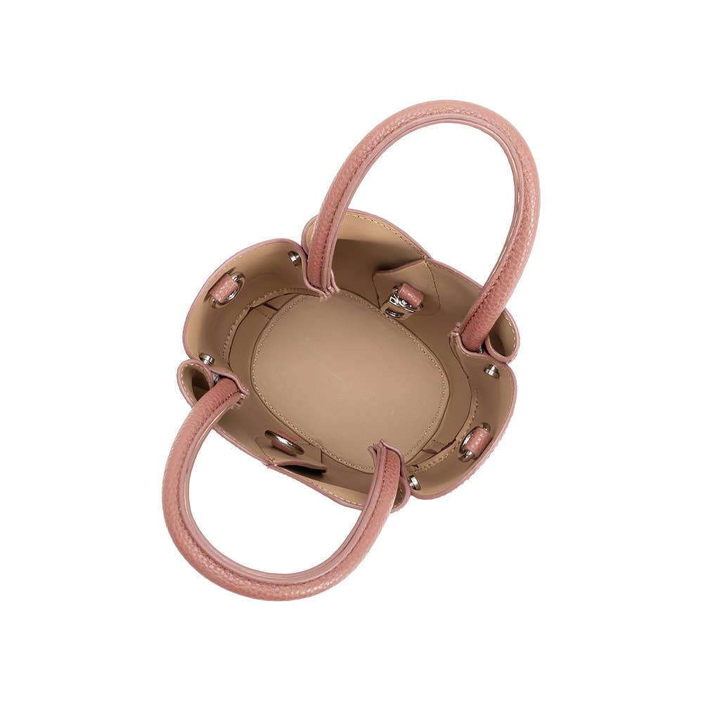 Tulip Mini Rose Recycled Vegan Leather Top Handle Bag