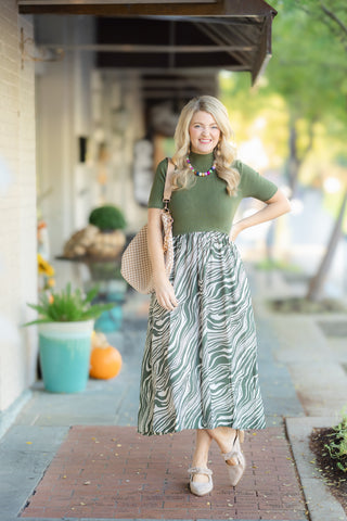Olive Zebra Print Maxi