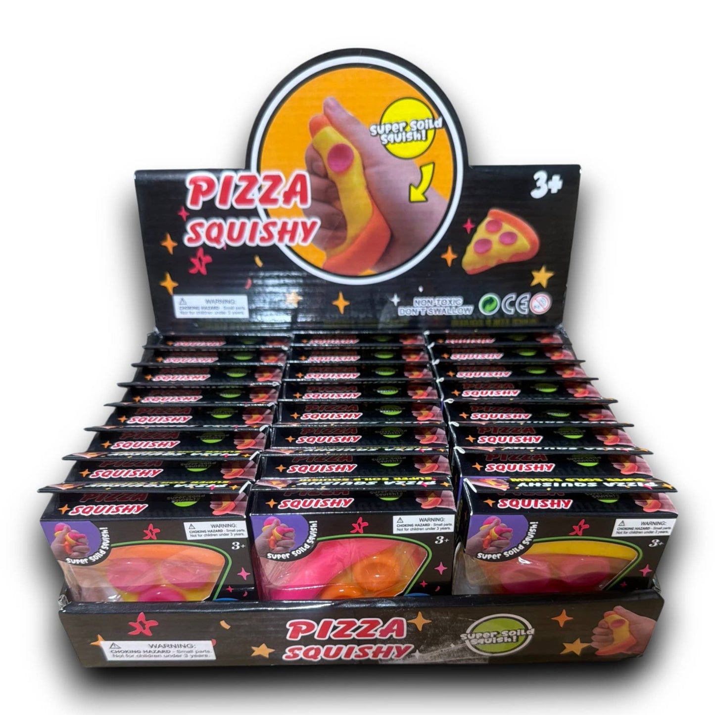 Pizza Squishy Super Solid Squish Toy – 24pc Counter Display