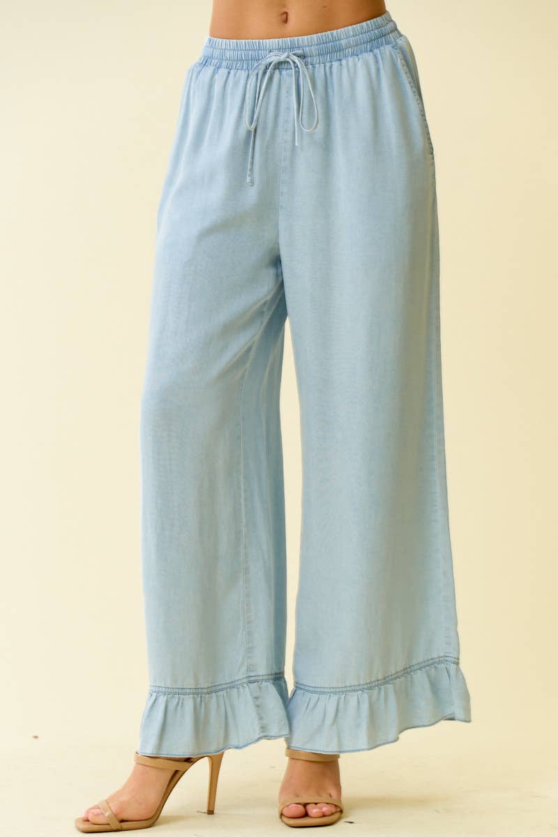 Denim Wide Leg Pants