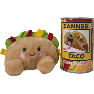 Tuesday the Canned Taco - Eco-Friendly Plush w/Funny Jokes: Pop Top + Plastic Lid & Shrink Band
