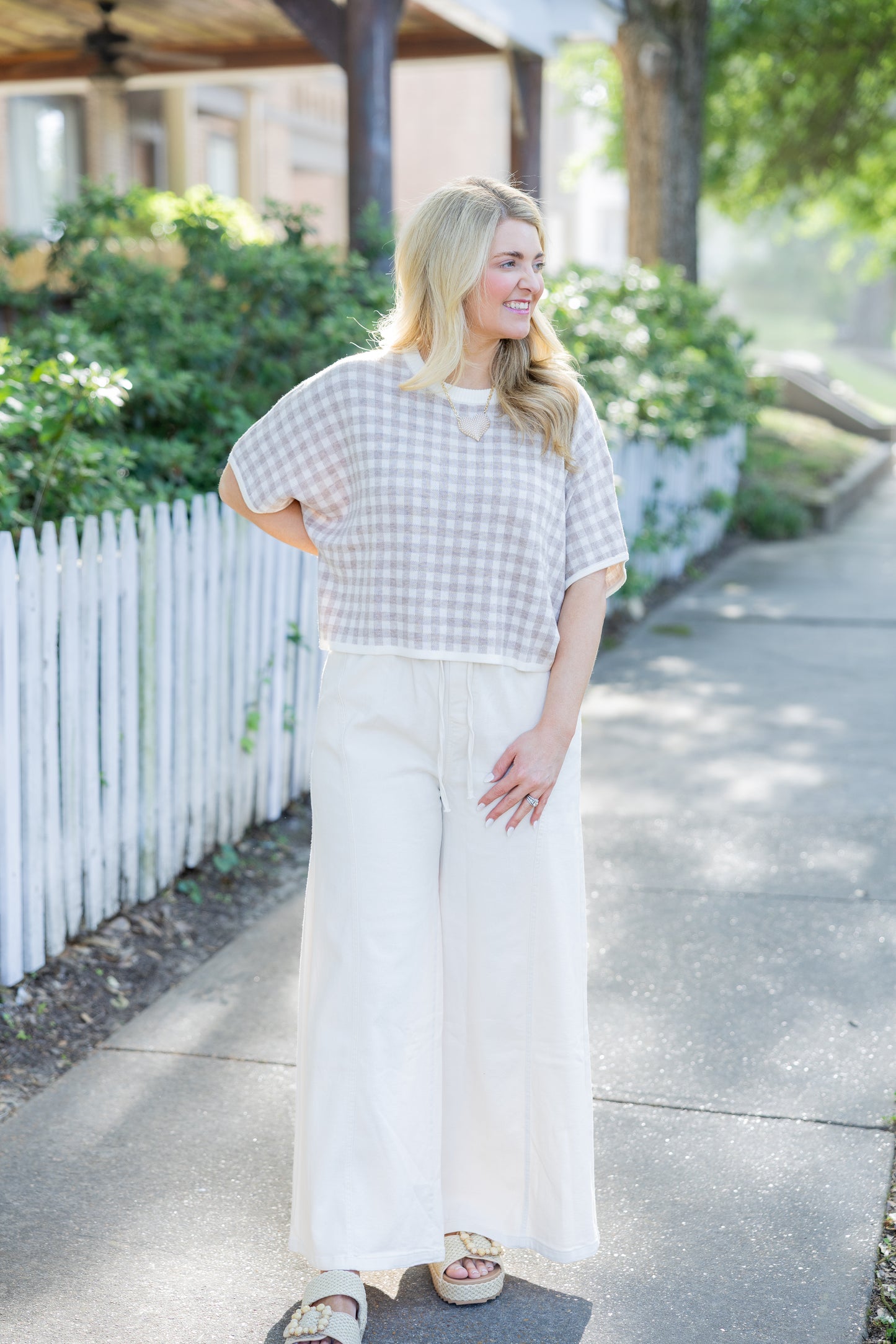 Gingham Light Sweater