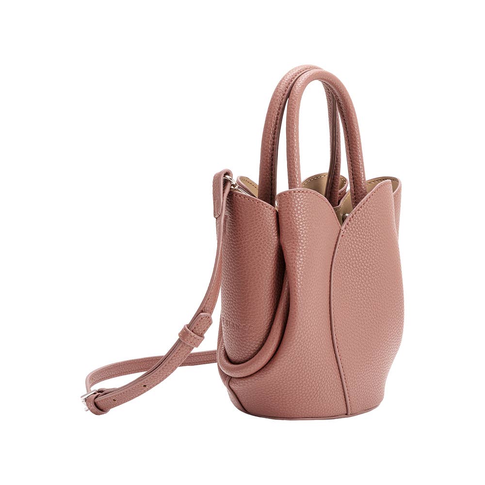 Tulip Mini Rose Recycled Vegan Leather Top Handle Bag
