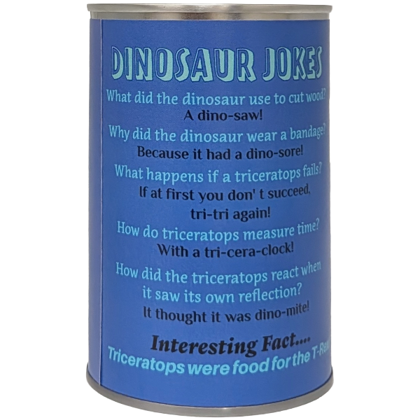 Spike the Canned Triceratops Dinosaur Plush w/Funny Jokes: Pop Top Lid