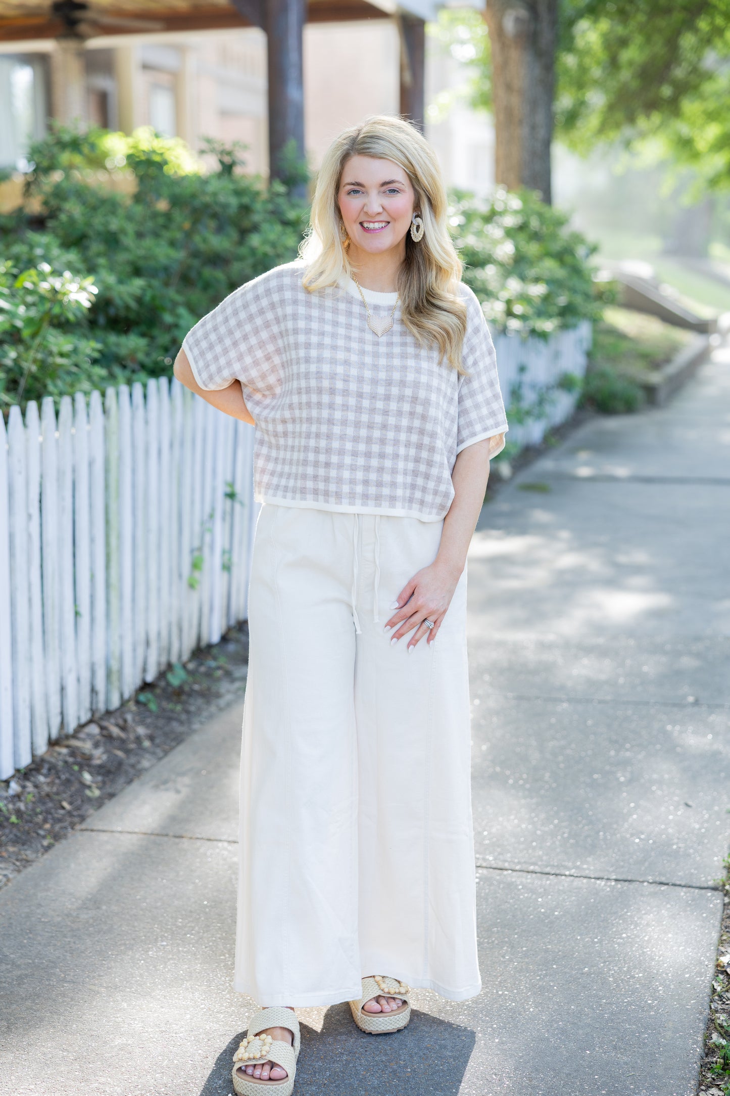 Gingham Light Sweater