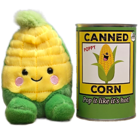 Canned Corn | Stuffed Animal Plush w/Funny Jokes: Pop Top Lid