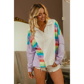 Terry Knit Rainbow Pullover
