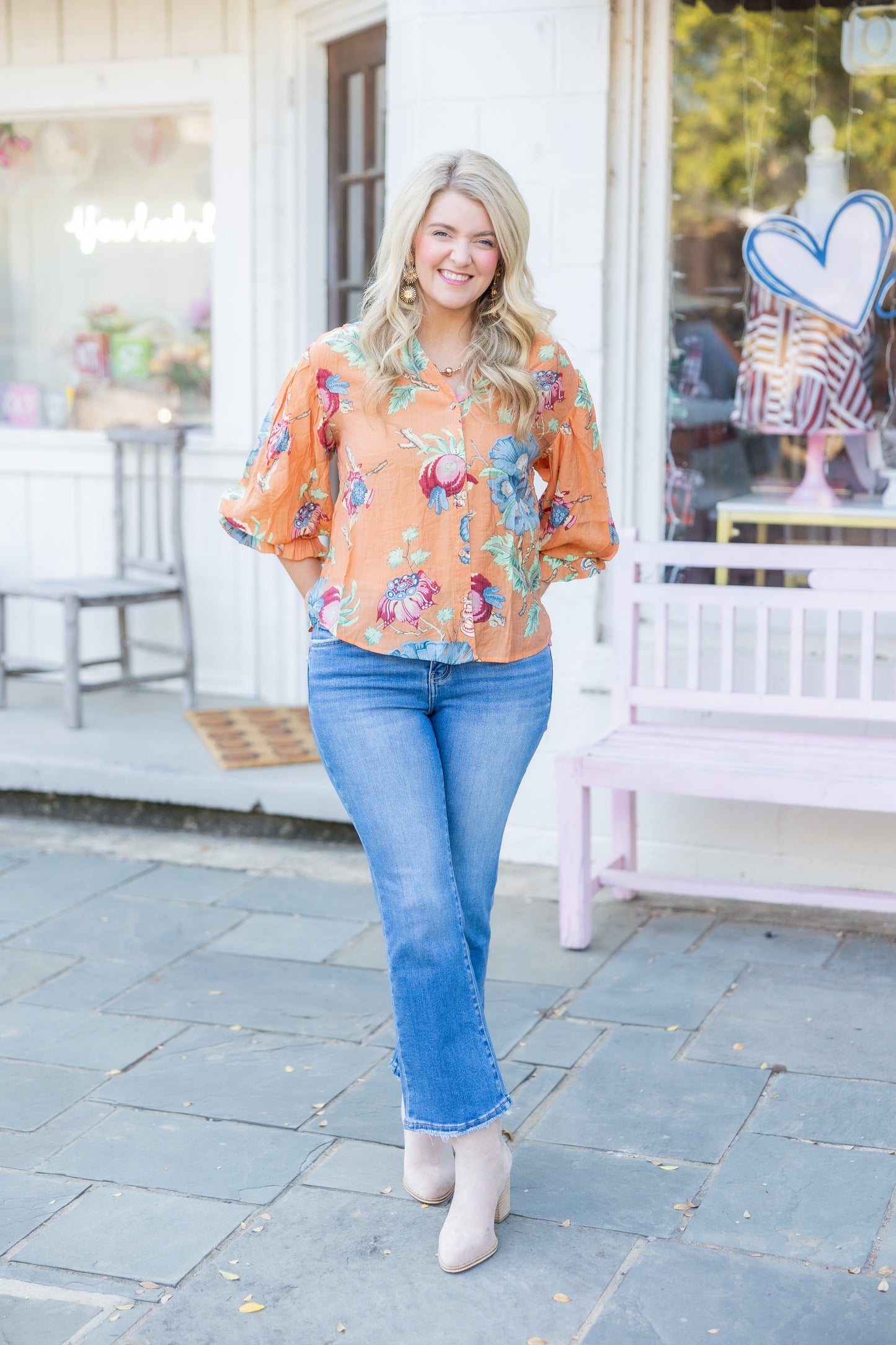 Gather Around Top- Orange