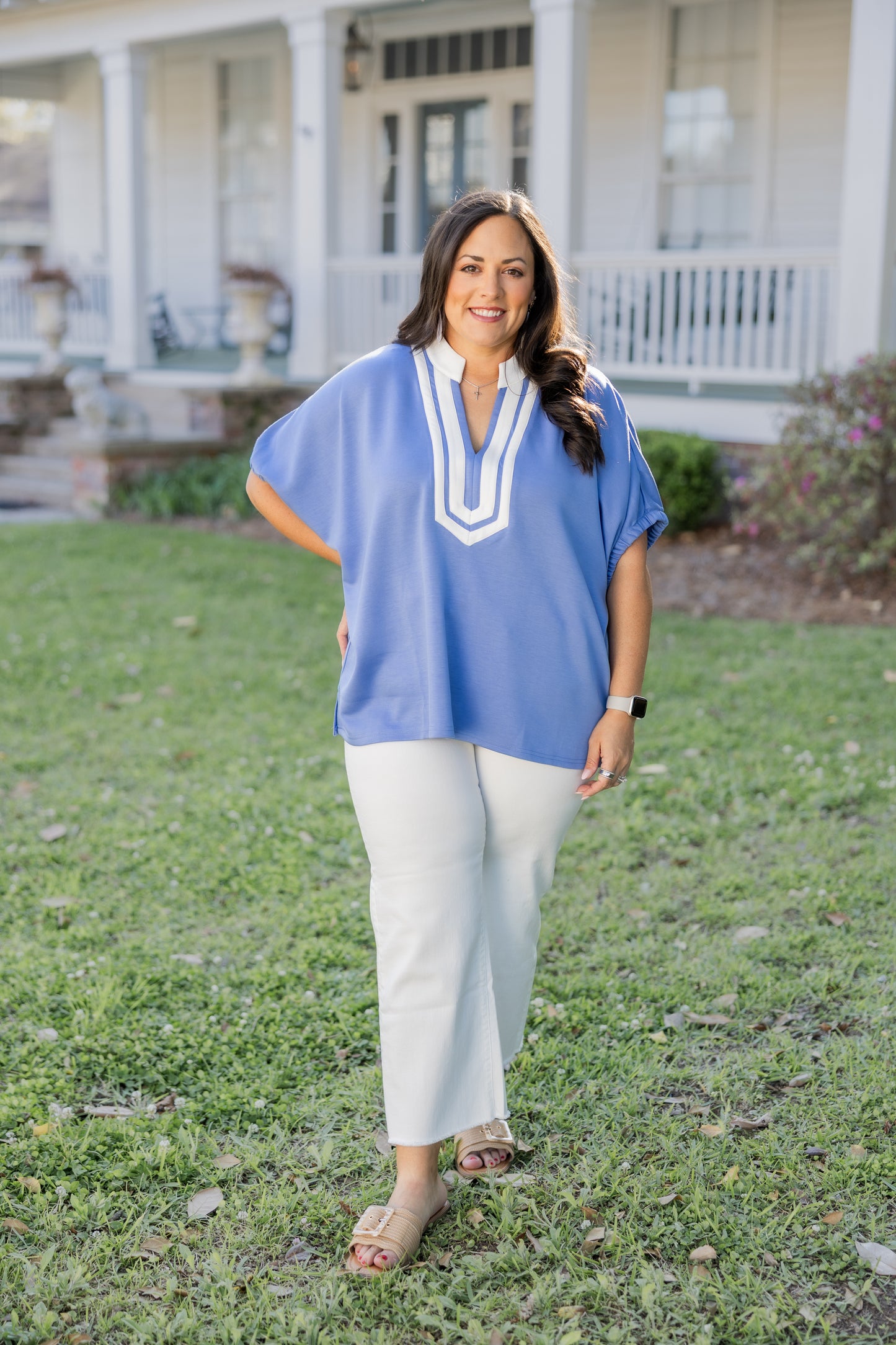 Meadow Blue Top- Plus