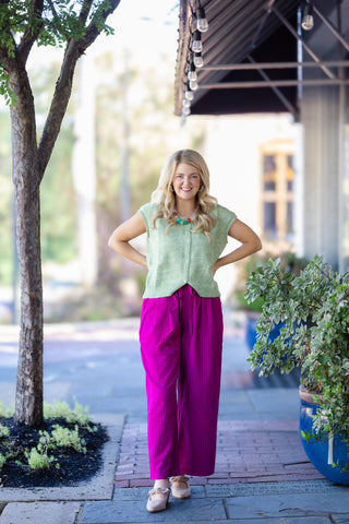 Magenta Stripe Pant