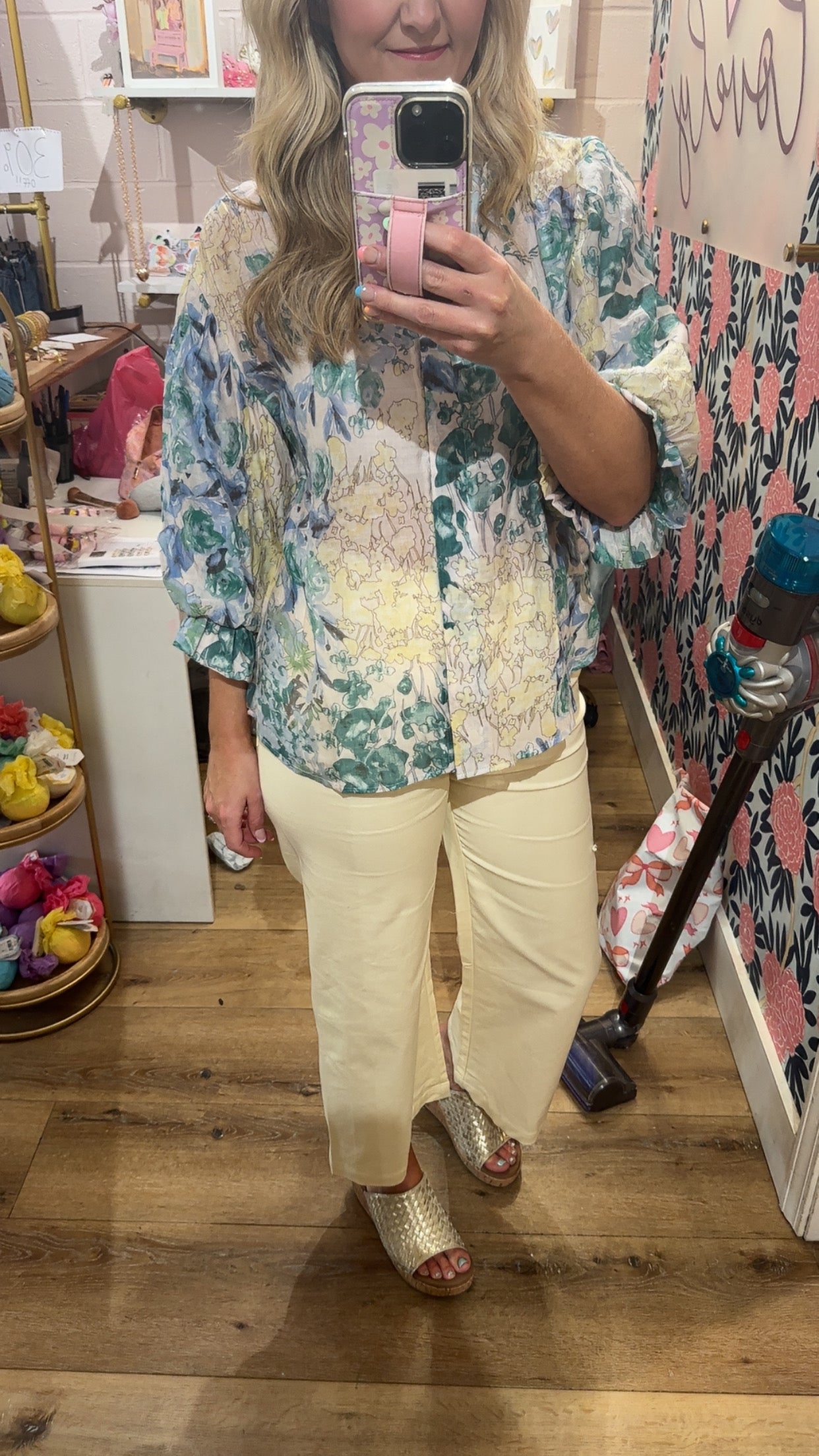 Sage Printed Blouse