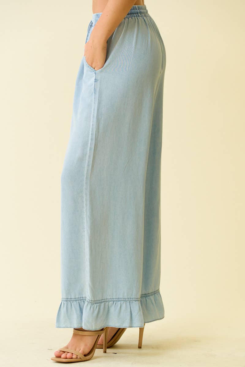 Denim Wide Leg Pants