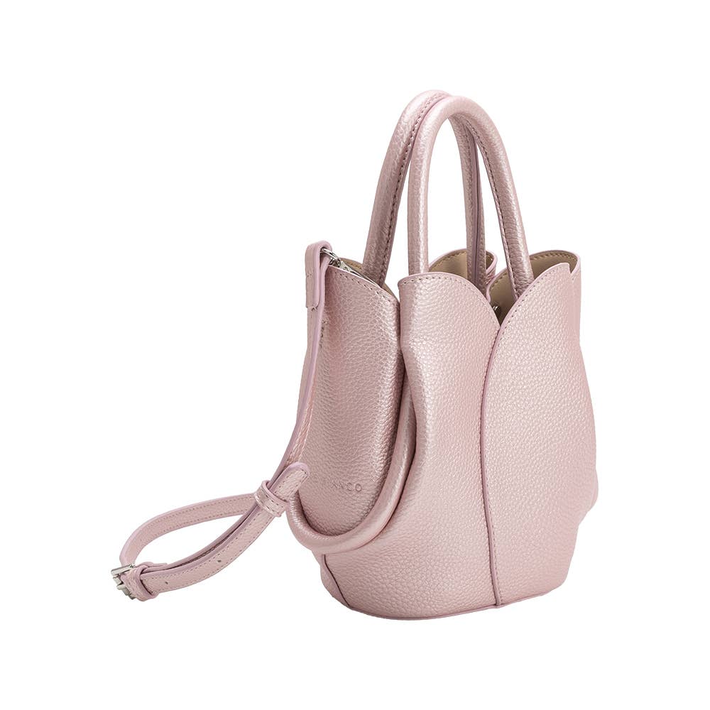 Tulip Mini MTL Pink Recycled Vegan Leather Top Handle Bag