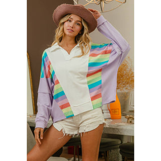 Terry Knit Rainbow Pullover