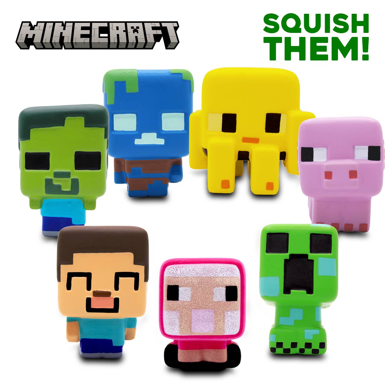 Minecraft 3.5" Bigger SquishMe Scented Figures in Display