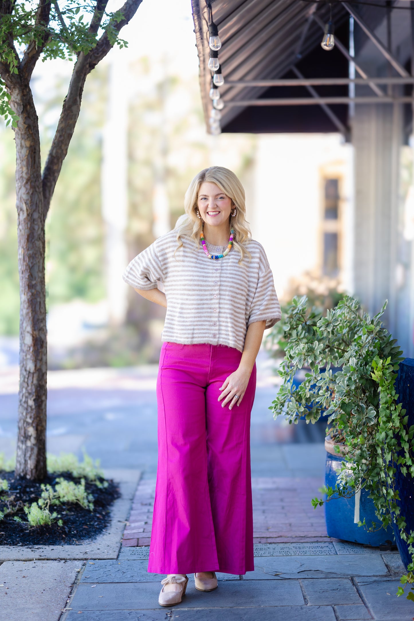Fall Flare Color Pant- Magenta