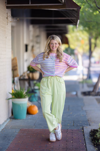Lime Soft Barrel Pant