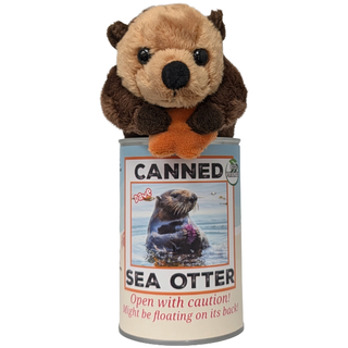 Dave the Canned Sea Otter - Eco-Friendly and Recycled Gift: Pop Top + Plastic Lid & Shrink Band