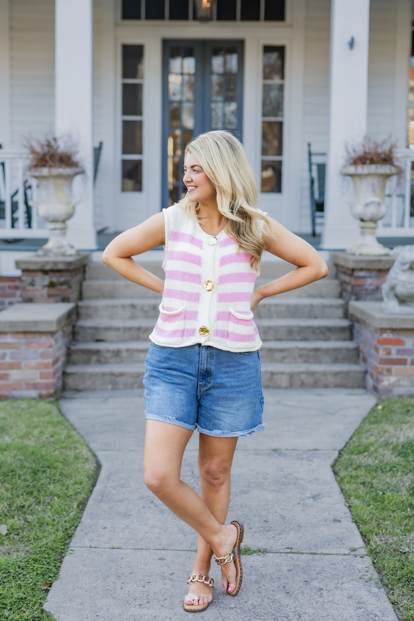 Pinky stripe top