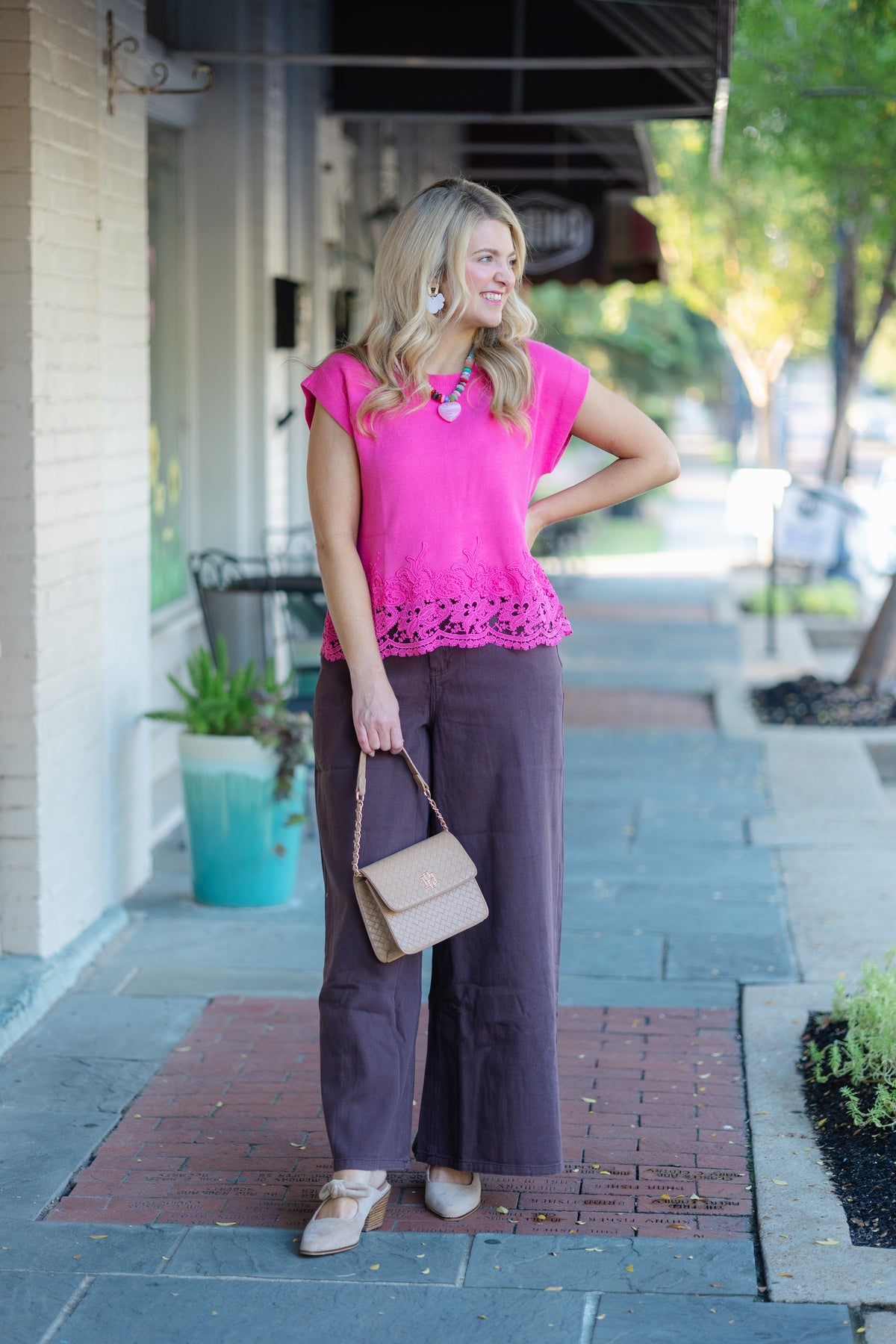 Brown Denim Flares