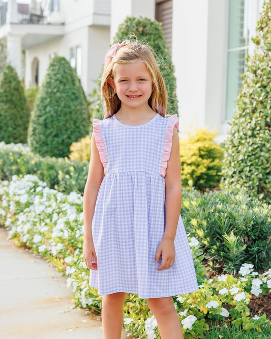Lavendar and Pink Gingham Dress