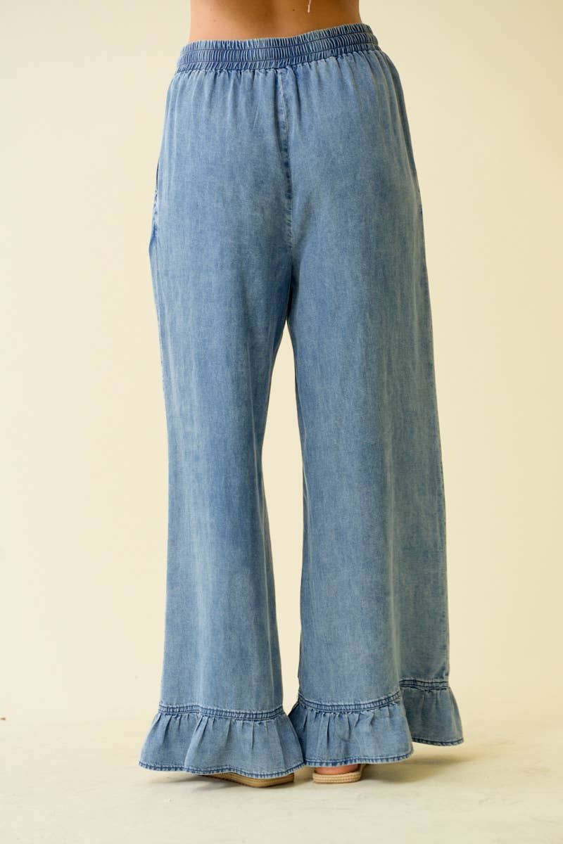 Denim Wide Leg Pants