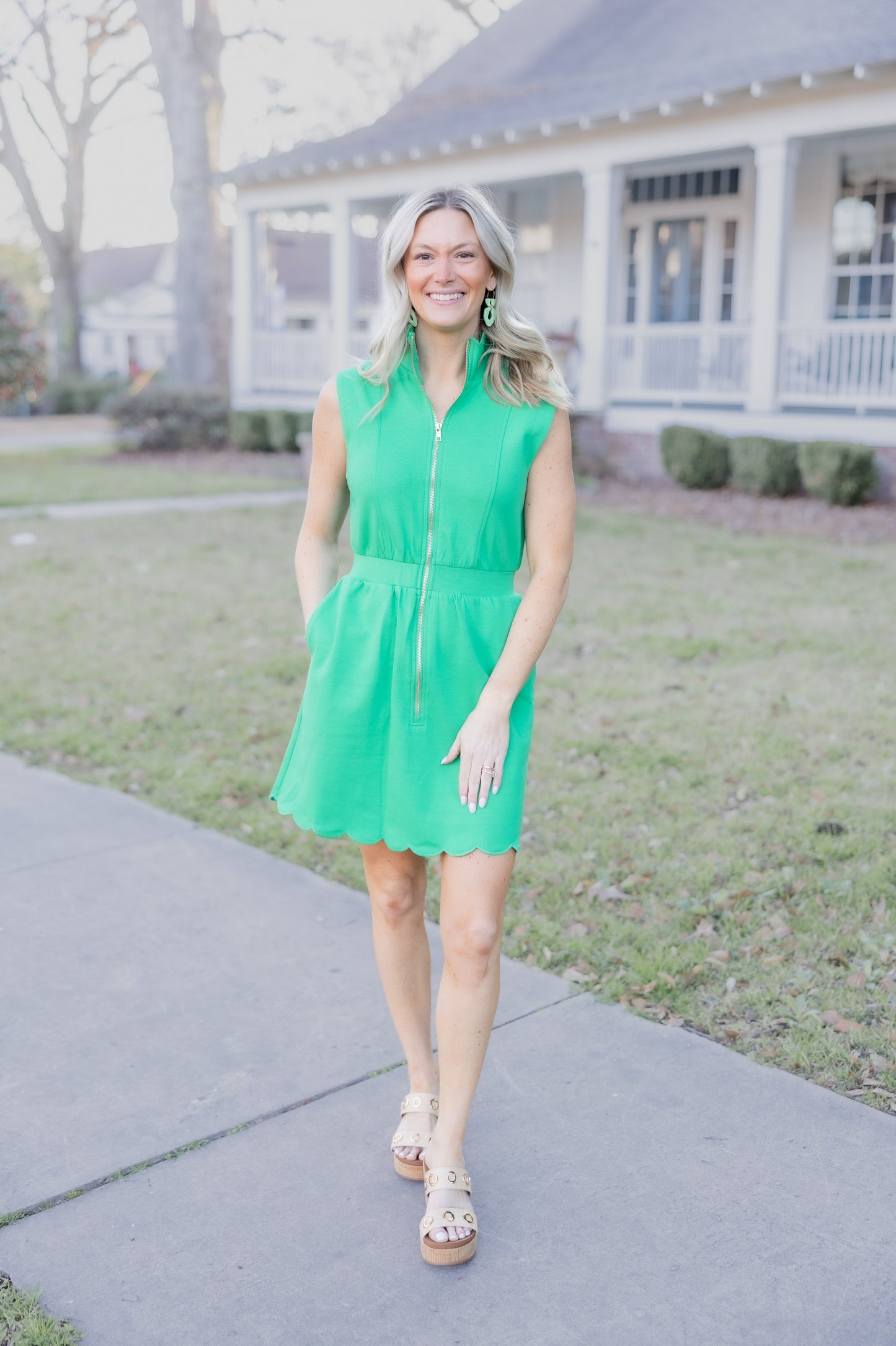 Scallop Perfection Dress- Pink or Green
