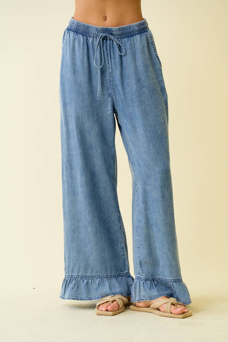 Denim Wide Leg Pants