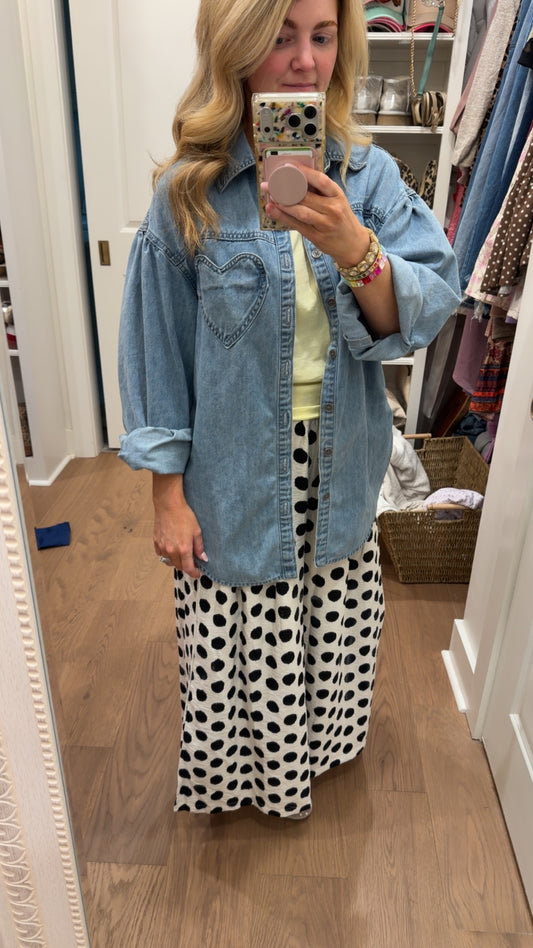 Heart denim Shacket