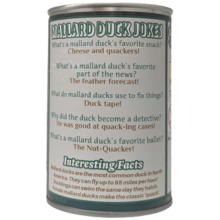 Waddles the Canned Mallard Duck -  Gift w/ Sound: Pop Top + Plastic Lid & Shrink Band